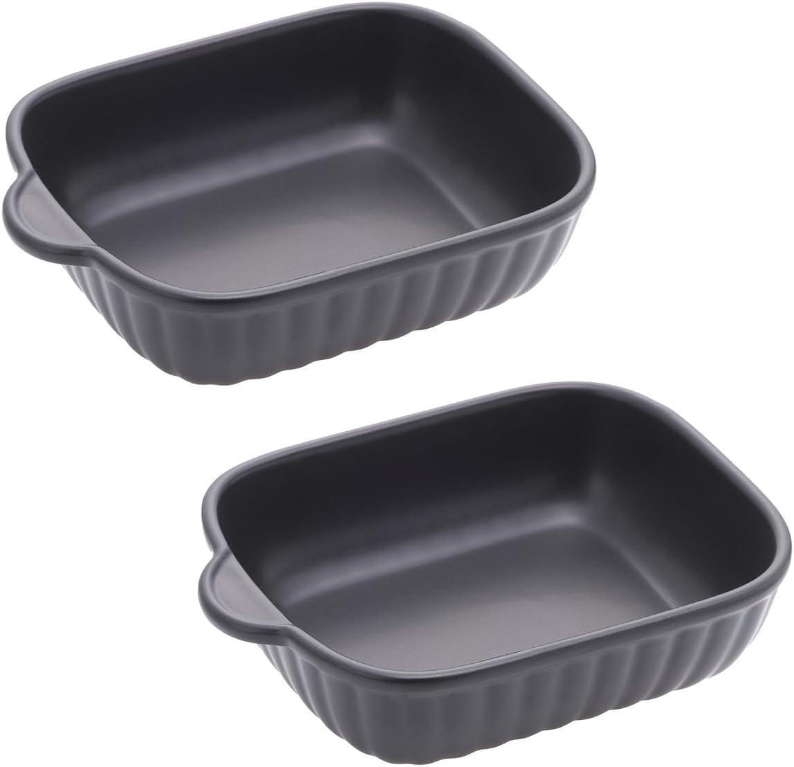 Nakashima Half Size Toaster Oven Plate (Black, 2-Pack)