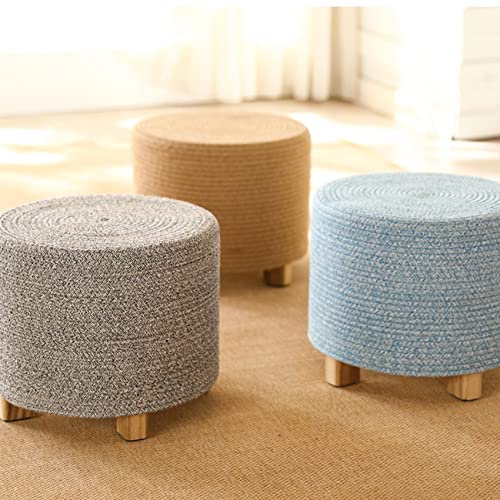 Tabouret de pied rond en fil de coton bonbon pour salon 40x31 - 7