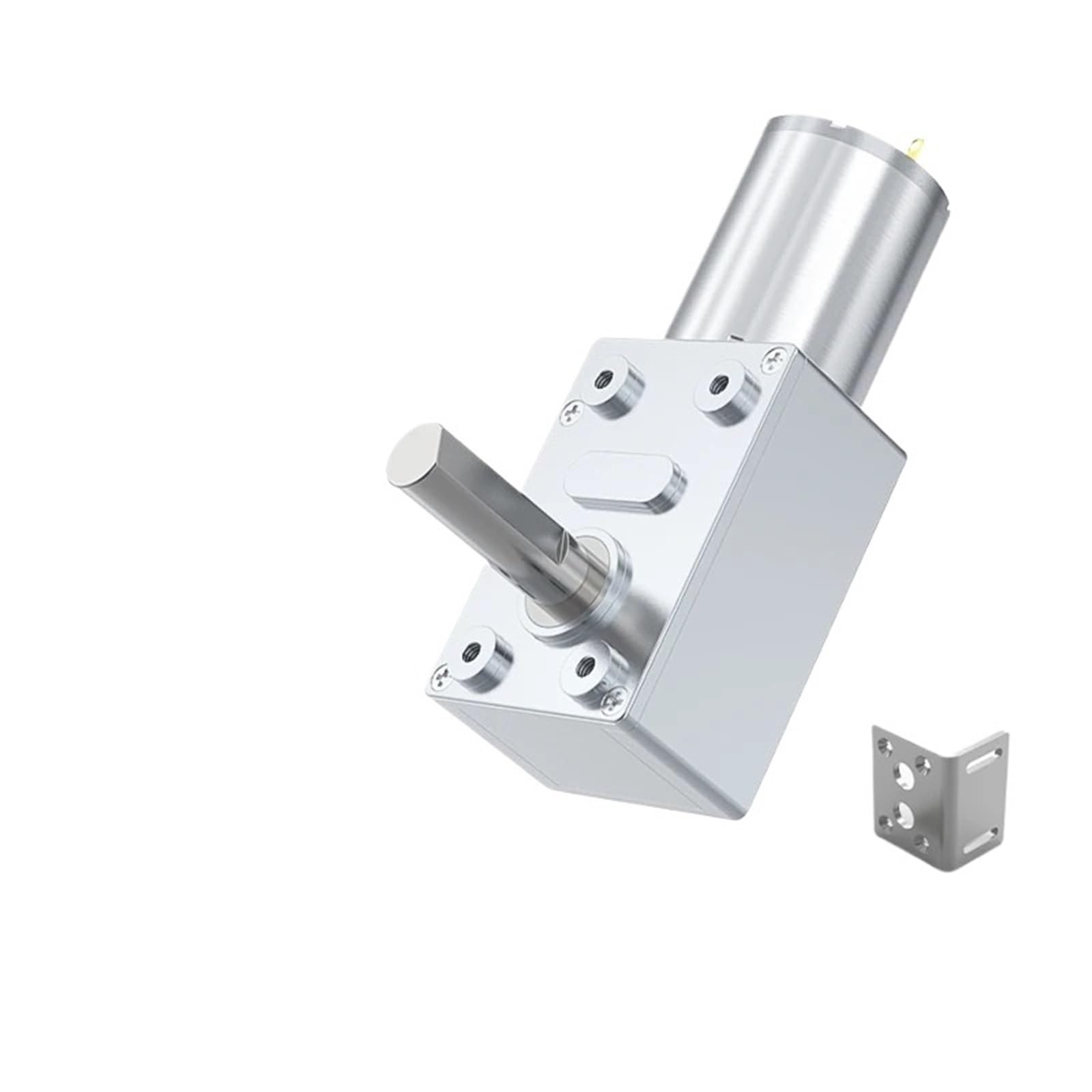 Motor de engranajes helicoidales JGY370 DC 6 V 8 mm D7, reductor de eje 6 V, reductor de velocidad inverso autoblocante, longitud 25 mm, motor de baja velocidad, 1 pieza(90RPM,6V Bracket Motor)