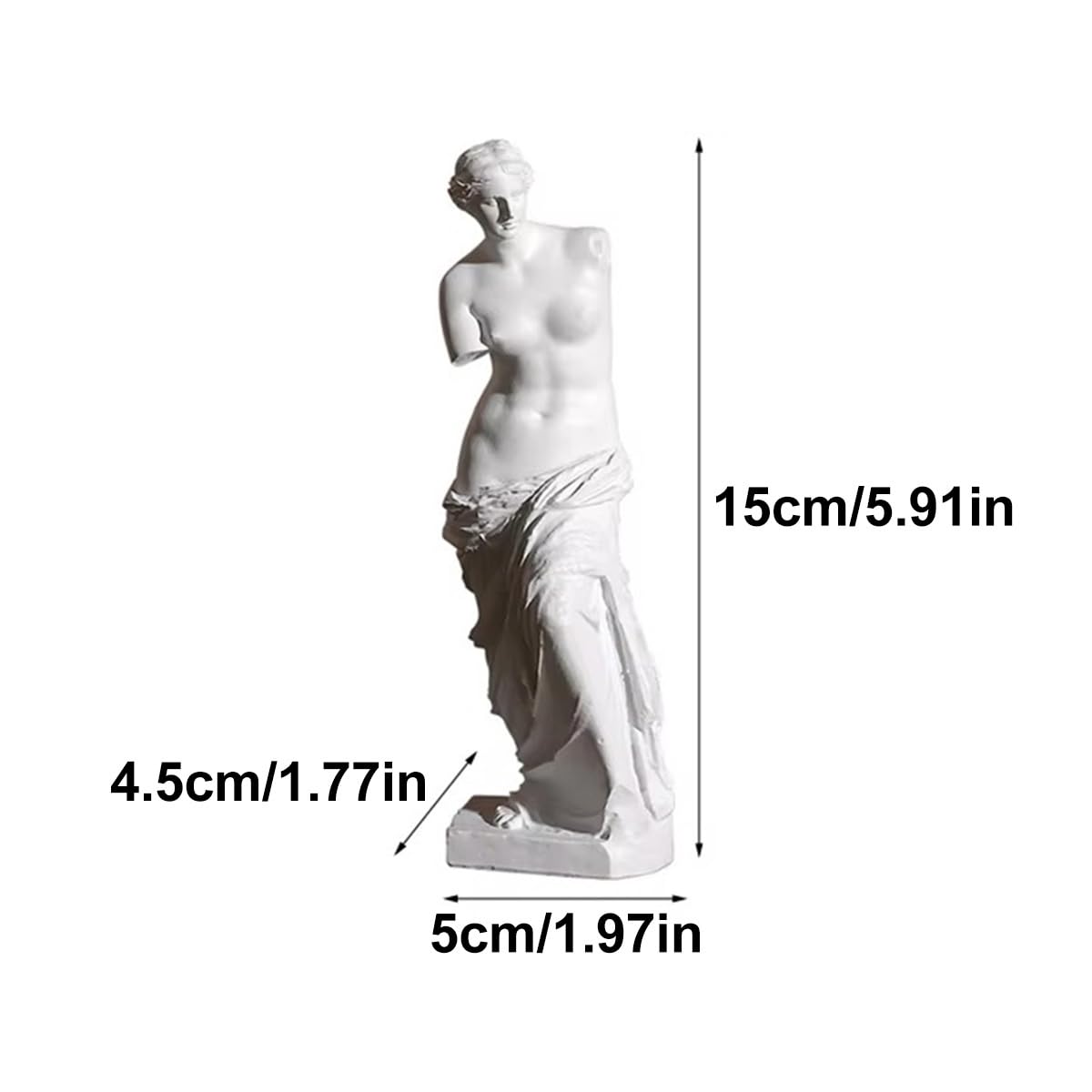 Statua Classica Greca della Venere di Milo, Statua in Resina, Scultura, Decorazione Artistica per Casa, Ufficio, Scrivania, 5 x 4,5 x 15 Cm