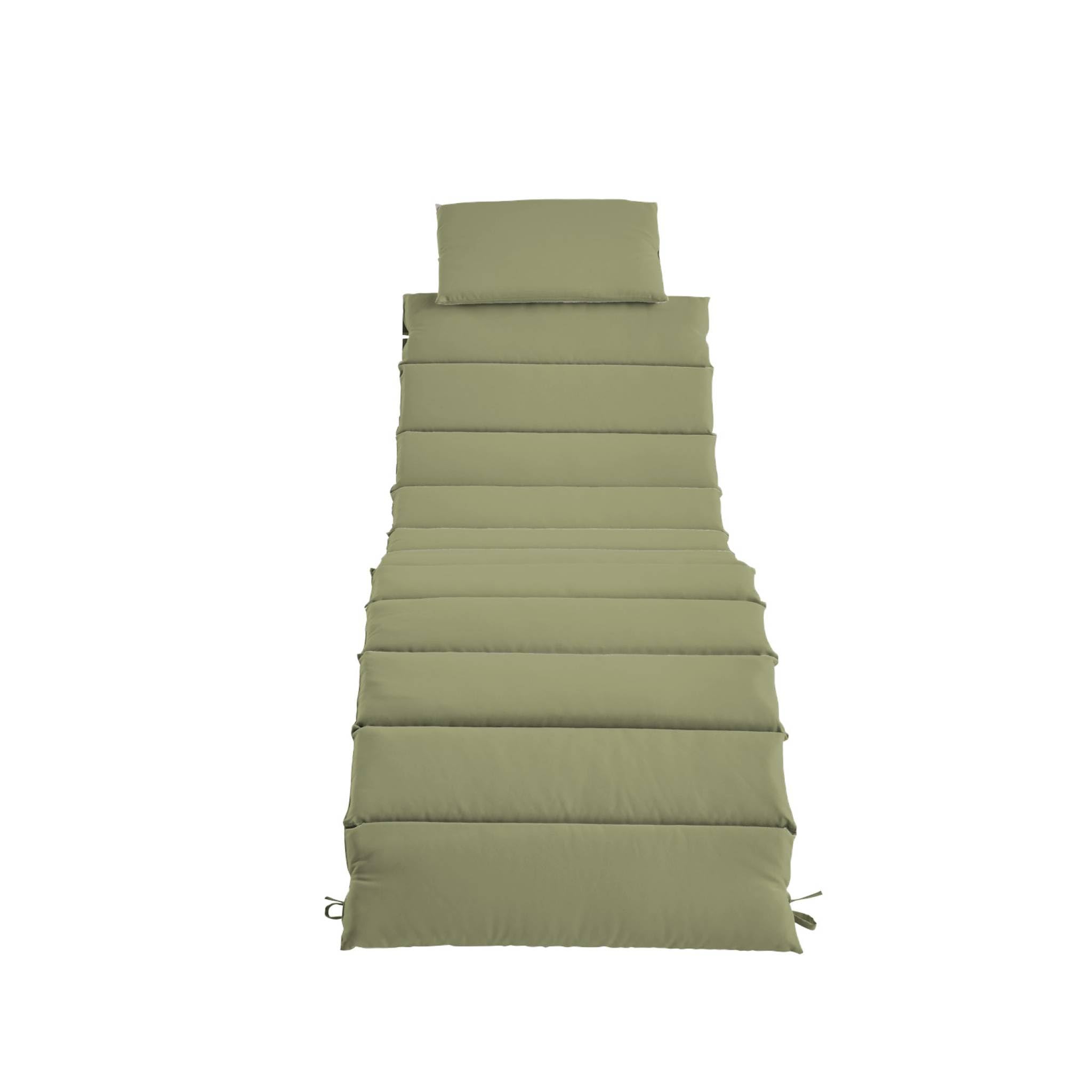 Set 2 lettini prendisole in legno di acacia Verde kaki - 184x55x63.5 cm