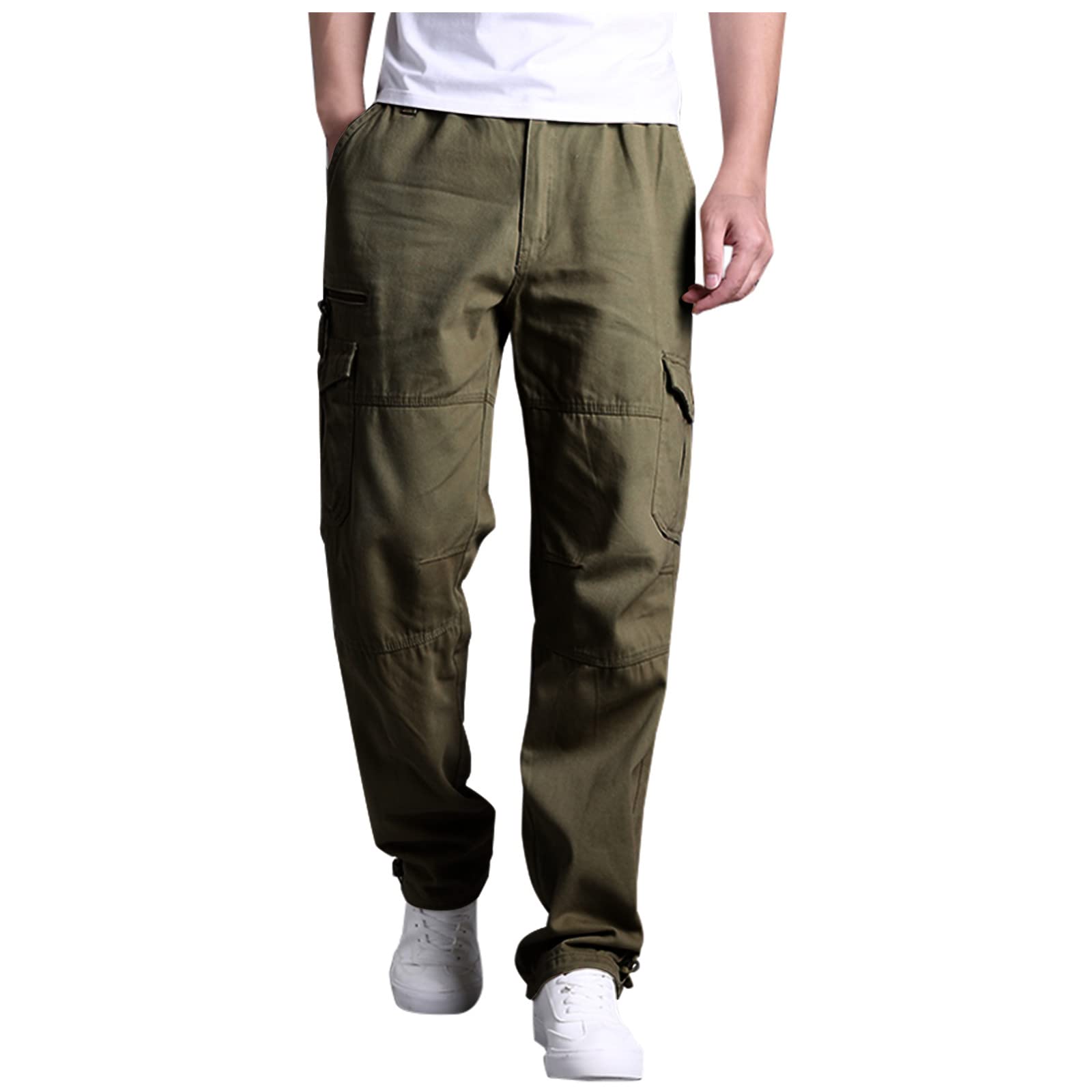 Pantalon homme jogging en coton regular fit avec poches cargo