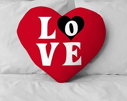 DreamVio Love Heart Shaped Velvet Cushion/Plush/Pillow for Gifting on Birthdays,Anniversaries, Valentine Day Color - Multi (Size- 15x17 inch) Shape 30