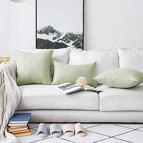 Image of Khooti Rectangular Jute Cushion Cover | 12X20 Inches Apple| Green | Set of 1 | Throw Pillow Cover for Couches, Chairs, Sofas, Beds, Coffee Tables, Living Rooms, Bedrooms, Modern Boho Design, 120 TC