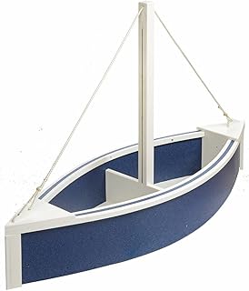 Furniture Barn USA Poly Sailboat Planter, Patriot Blue and White
