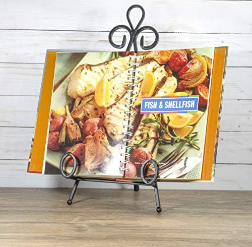 Red Co. Leaf Metal Easel, Decorative Plate Holder, Book Display Stand, Black, Large, 14-inch image 5