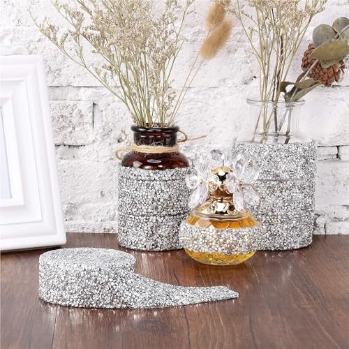 Rouleau de rubans en strass cristal diamant scintillant or 10m