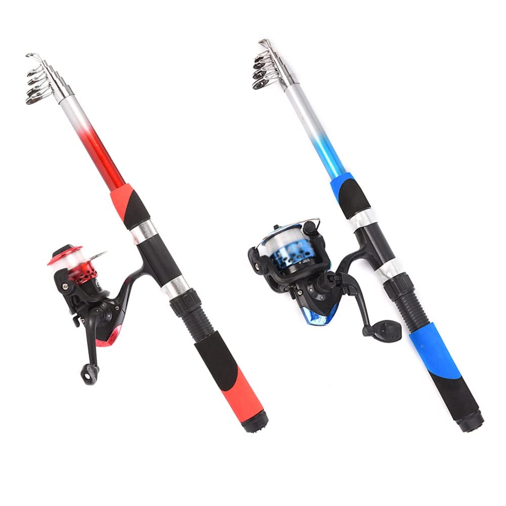 2.1m Telescopic Fishing Rod Combo - Complete Tackle Kit with Fishing Reel, Baits, and Carry Bag