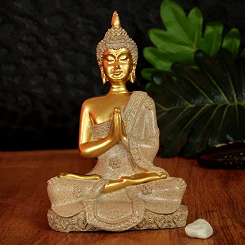 Image of TIED RIBBONS Decorative Lord Buddha Meditating Statue Idol Showpiece (Multi, 16.5 cm x 10.1 cm) for Home Decor Living Room Yoga Room Bedroom Office Table Wall Shelf Decoration Gifting