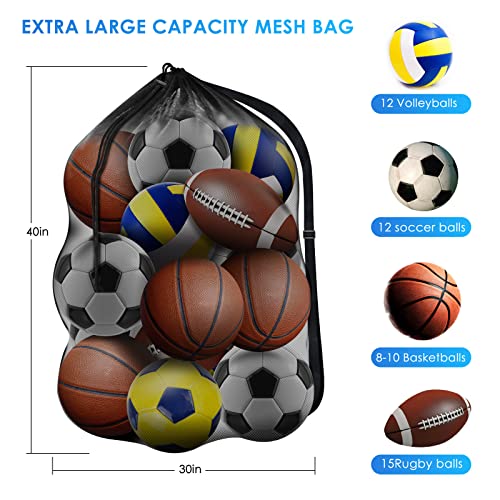 image for BROTOU Extra Large Sports Ball Bag Mesh, Basketball Bags Team Balls, A
