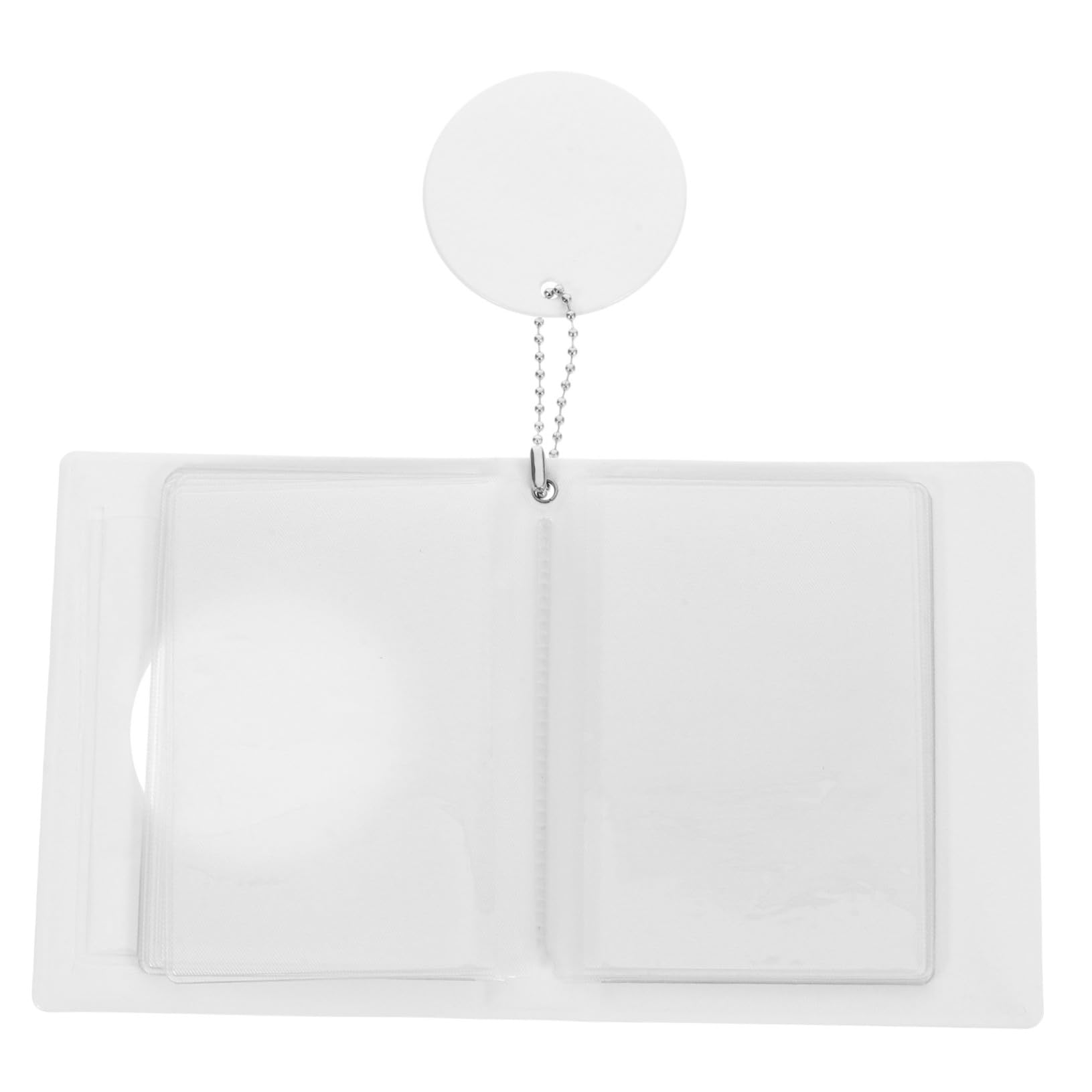 Ciieeo Photo Card Binder Photo Storage Container Credit Sticker Cartoon Token Trade Ring Flashcard Mini Film Album Easel Picture Booklet Display Place Wall Chains Book White