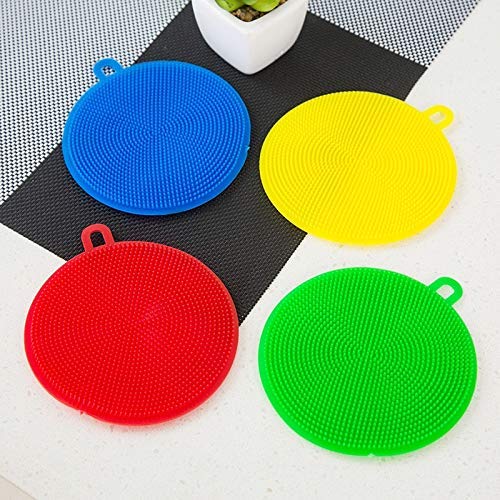 FERRON Magic Silicone Dishwashing Sponge Scrubber for Cleaning Bowl, Plate, Dish, Vegetable, Fruit Use for Heat Resistant Round Coaster pad (4) (B08CRZQ2Q1) Amazon Price History, Amazon Price Tracker