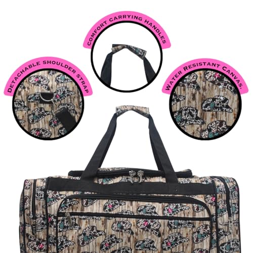 NGIL Canvas 20" inch Duffle Bag (Aztec Cow-Black)4