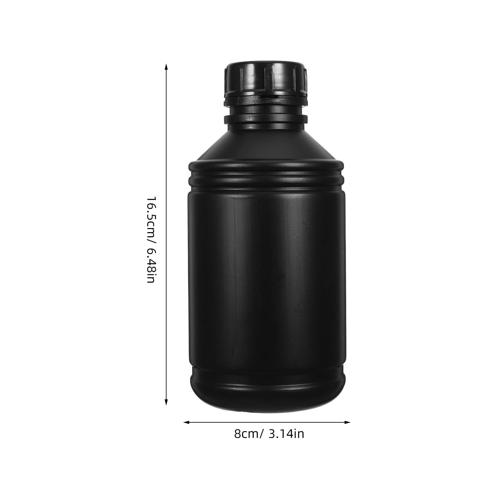 BESTonZON Lot de 12 flacons de stockage de produits chimiques en PEHD de 500 ml, contenants de stockage de liquides photographiques avec couvercles pour le développement et le traitement de films