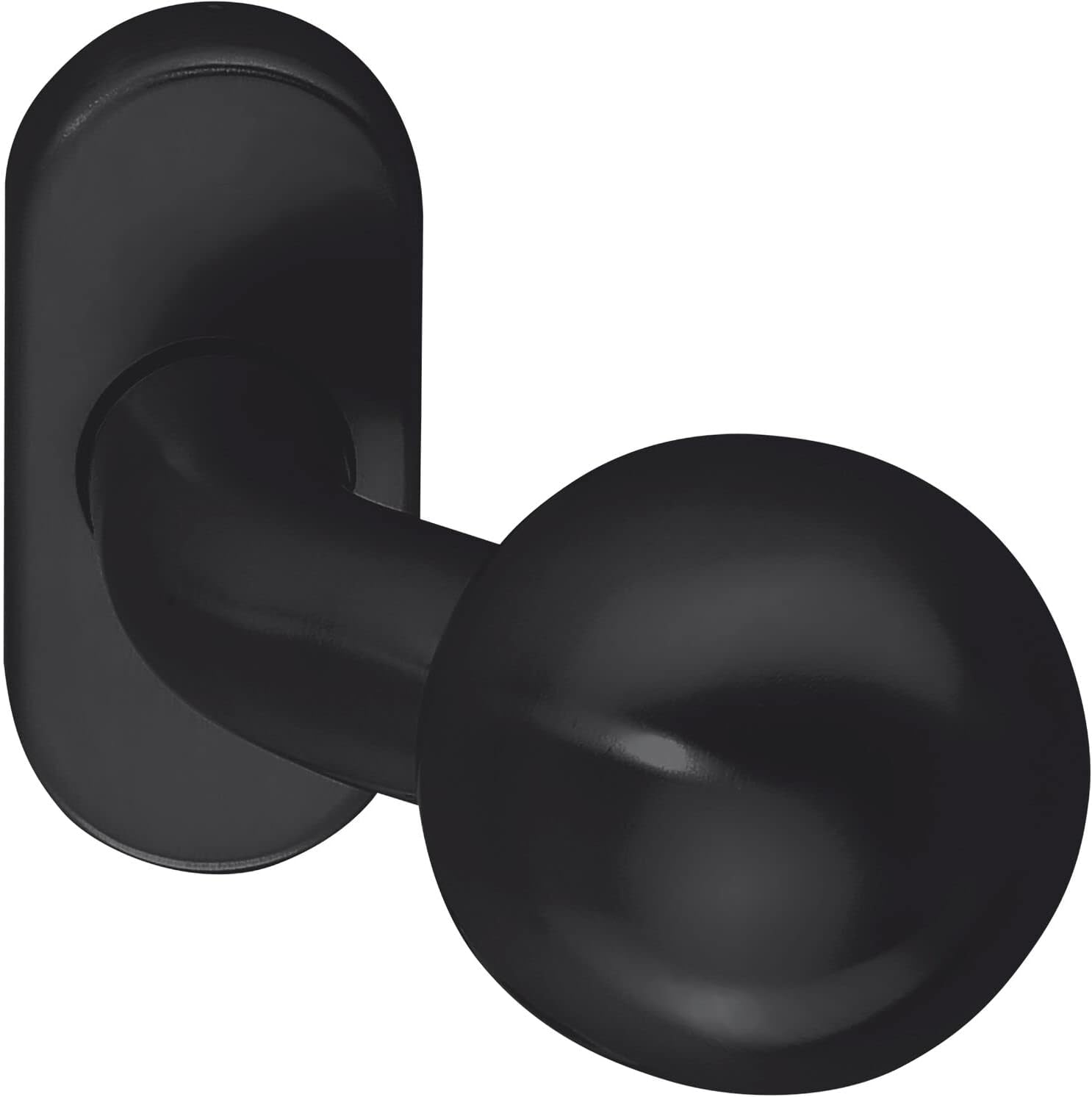 MARCHESI 4126-2620/AC-253, Black Door knob Fixed on Rosette Oval, Stainless Steel