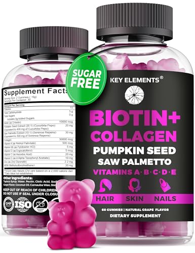 Hair Skin and Nails 10000mcg Biotin Gummies & Collagen Gummies - Biotin Vitamins for Hair Growth...