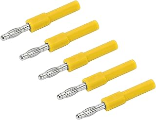 Adaptador de Plátano de 4 Mm Conectividad Fuerte Buena Conductividad de 4 Mm a 2 Mm Enchufe de Plátano para Instrumentos Industriales Multímetros (Amarillo)