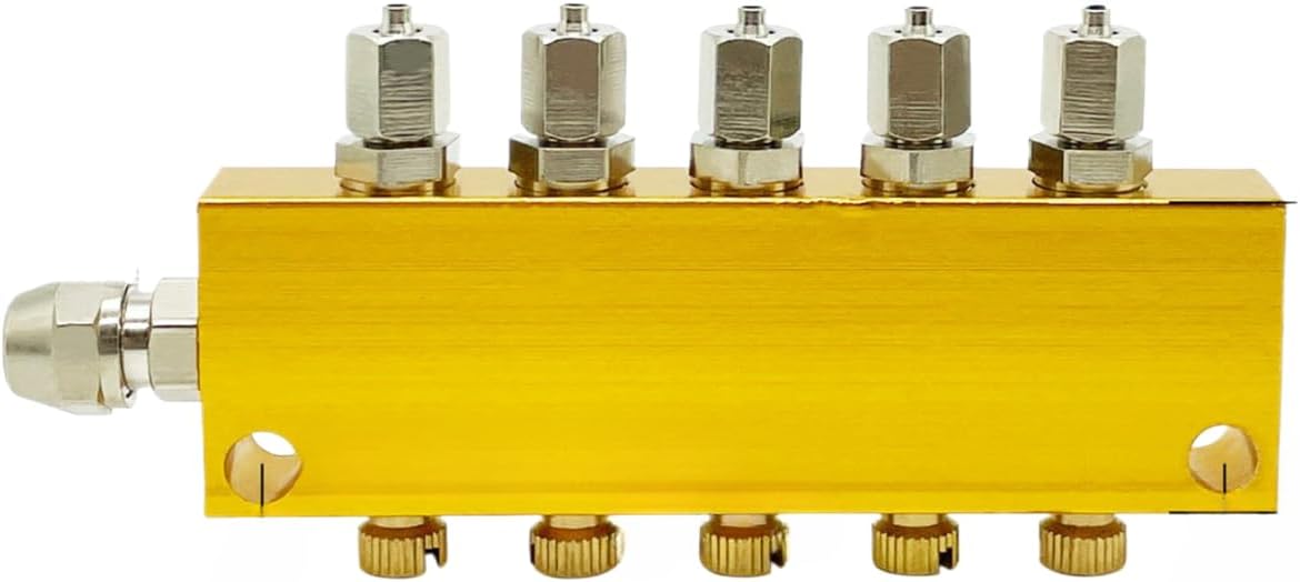 1pcs Adjustable Quick-Plug Distribution Valve Copper Collet Type Oil Distributor(1in9out 6in4out)