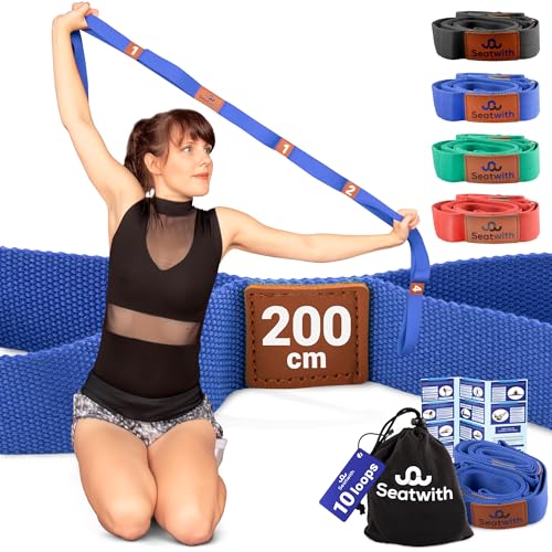Seatwith Yoga Gurt mit 10 Schlaufen | Yoga Band 200x4cm |...