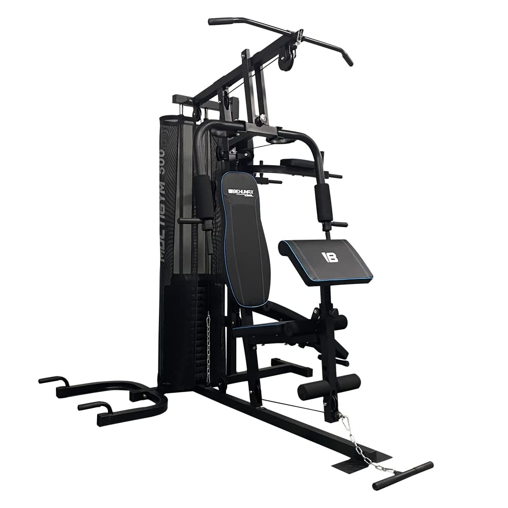 BEHUMAX Máquina multifunción Multigym 500 Máquina de musculación, multiestacion, Hombros, Espalda, Brazos, Pecho, piernas, Triple polea, 67,5kg