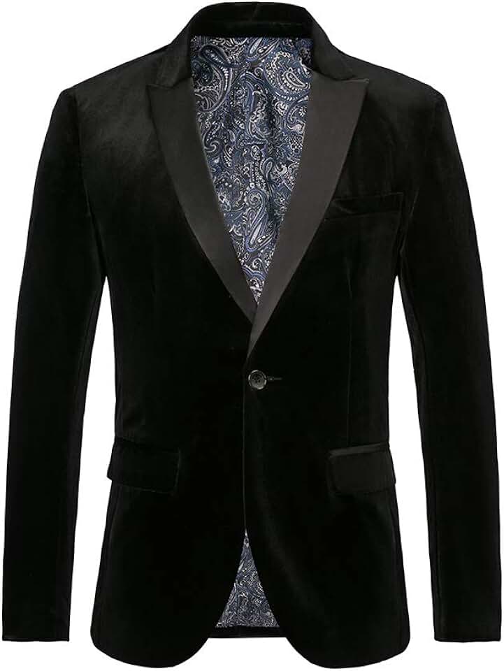 Blazer masculino de veludo slim fit sólido casaco esportivo