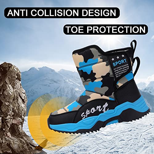 YUKTOPA Kids Boys Girls Outdoor Snow Boots Winter Fur Lined Warm Boots Walking Shoes3