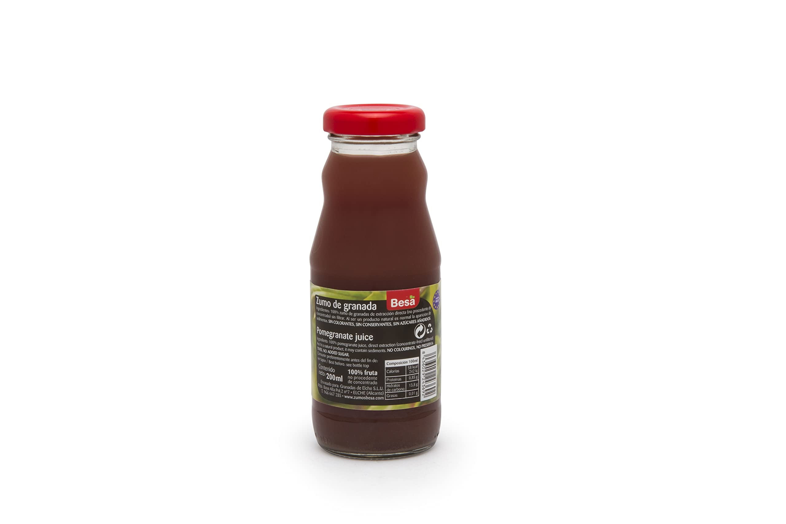 Zumo de Granada 100% Natural – Pack de 48 Botellines de 200 ml – Sin Azúcares Añadidos ni Conservantes – Rico en Antioxidantes – Variedades Mollar y Wonderful