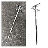 Powder Sampling Tool For Laboratories, Stainless Steel Grain Probe Sampler With 3 Slot, Industrial Accurate Sampling Rotary Soil Solid Substance Collector Particle Sampler(L-1.2m(4ft),Dia-19mm(0.75