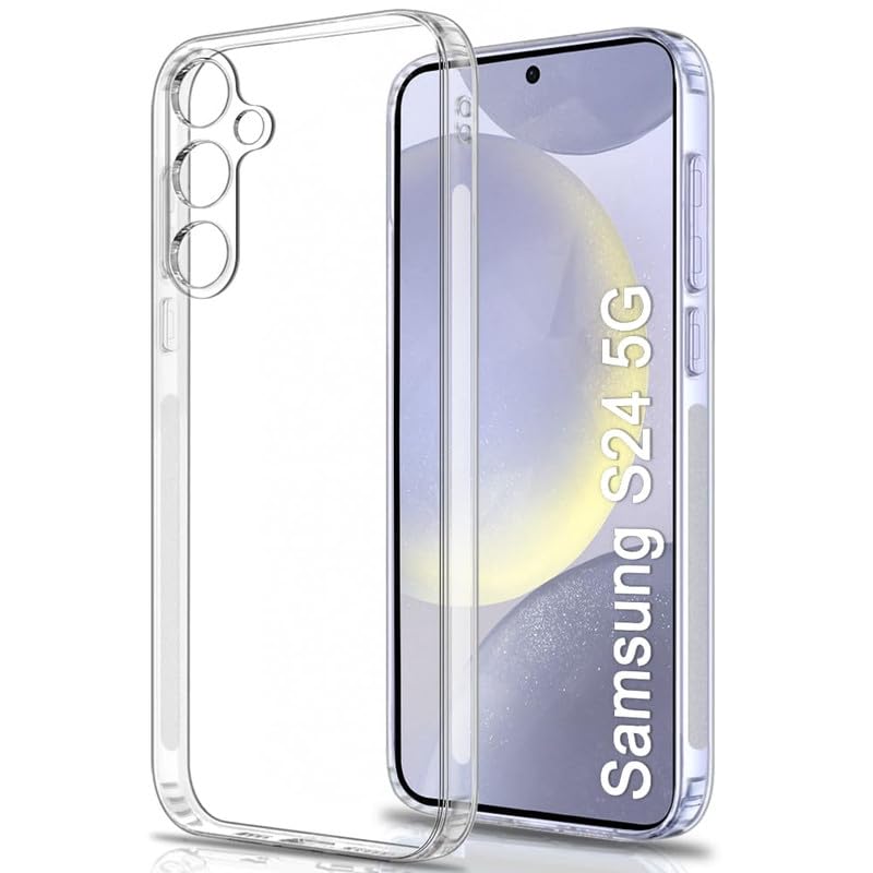 Image of Case Creation New Samsung S24 Plus Premium Imported 0.3mm Crystal Clear Totu Silicone Transparent Flexible Soft Corner Protection with TPU Slim Back Case Color Cover for S24 Plus