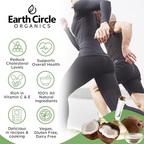 Earth Circle Organics Premium Ultra Pure Extra Virgin Coconut Oil, Cold Pressed, Baking, Smoothies, Skin & Hair Care, Gluten-Free, Keto & Paleo Friendly (32 Ounce Unrefined) - Pack of 2 - Image 5