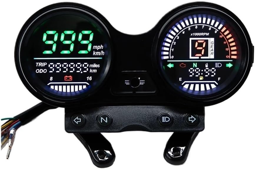 Motorbike Speedometer Odometer Speedometer for YBR 125 Motorcycle Odometer Digital Gauge Dash Instrument Motorcycle Tachometer Speedometer Odometer