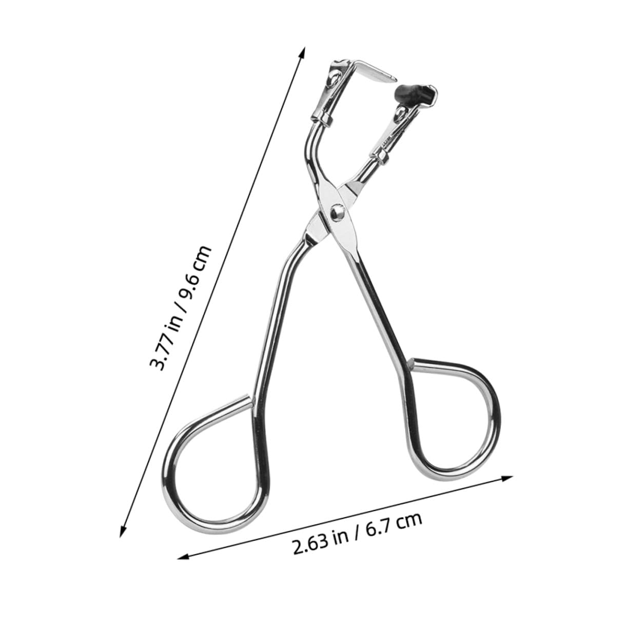 Healvian Rizador De Pestañas Práctico Pinza Para Rizar Pestañas De Mano Herramienta De Maquillaje Resistente Para Mujeres Material De Acero Inoxidable Color Plateado