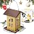 iBorn Bird Feeder House, Metal Bird Feeders for Outdoors Hanging,Double-Sided Metal Hanger & Weatherproof, Easy to Clean & Refill, 1.5 Lbs Capacity, Muted Yellow