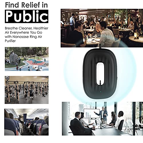 Nanosase Ring Personal Air Purifier Necklace Mini Ionic Wearable For Kids, Adults, Healthy Negative Ion Therapy, Filterless Mobile Air Ionizer By Igozen. (Black, 1 Pack) #TOP3