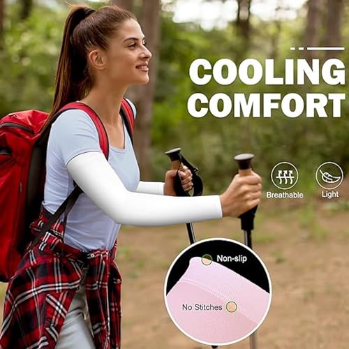 Image of TRENDMALLS Arm Sleeves, Cooling UV Sun Protection Sports Compression for Men /Women /Kids