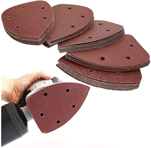 Mouse Detail Sander Sandpaper Sanding Paper Assorted 40 80 120 180 240 Grits (50PCS Mouse Sandpaper)