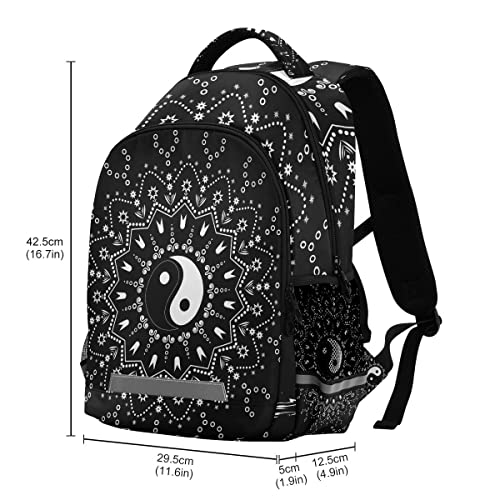 Mandala Yin Yang Backpack for Boys Girls Kids, Laptop Bookbag Lightweight Travel Daypack School Backpacks3