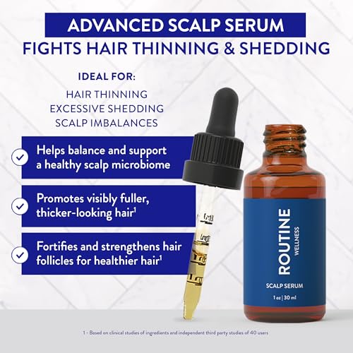 scalp serum for thinning hair bottle and dropper