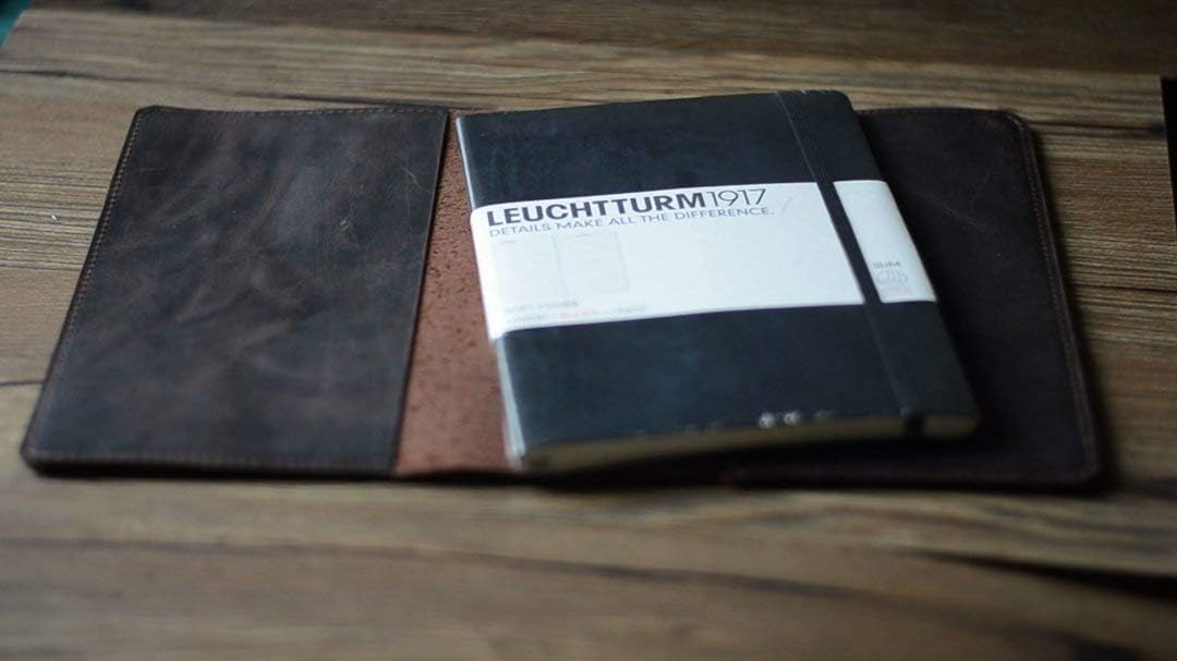 Leather cover for Leuchtturm 1917 Medium A5 Notebook/Minimalist leather journal cover for Leuchtturm 1917 hard book softcover JOTTBOOK Brand