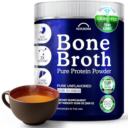 Bone Broth Protein Powder for Women and Men Carnivore, Paleo & Keto Friendly Supports Healthy Skin,