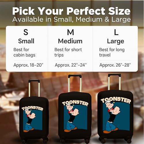 Image of WanderWraps Spendex Polyester Protective Luggage Cover | Hard Luggage Trolley Bag Cover | Washable | Combo | Stretchable | 20-24 - 28 Inches | Pack of 3 | Spinachmodee