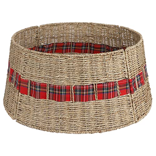 Blissun Rattan Christmas Tree Collar, Farmhouse Christmas Tree Ring, Natural Woven Rustic Christmas Tree Skirt For Artificial Christmas Trees Decoration #TOP6