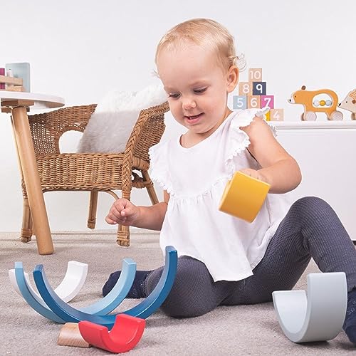 Image of Bigjigs Toys, FSC Certified Rainbow Stacker Arches, Wooden Toys, Wooden Stacking Toys, Montessori Toys, Stacking Toy, Toddler Toys, Baby Toys, Wooden Rainbow Stacker