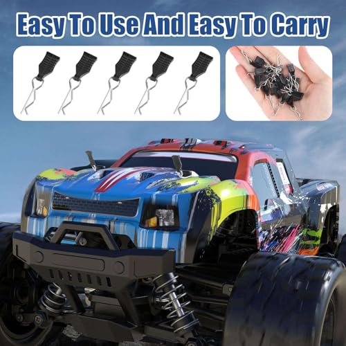 36 Stück RC Karosserie Clips mit Aufreißlaschen, RC Körper Shell Pin Auto Zubehör, R Typ Karosserieklammern, RC Ersatzteile RC Splint für 1/10, 1/12 und 1/16 Fernbedienung Auto Shell Modell
