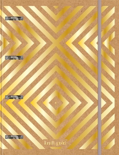 Caderno Argolado College CD 80 Fls Kraft Gold Losangos FSC - Jandaia