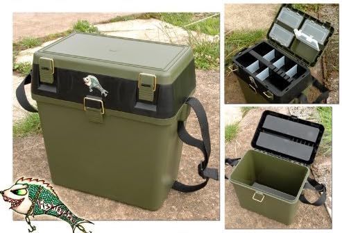 New Fishingmad Tackle Seat Box, with Carry Strap and Seat Pad