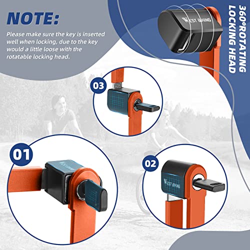 Icocopro Folding Bike Lock - Compact Bicycle Lock With 2 Keys, 2.6 Ft Heavy Duty Anti Theft Bike Foldable Locks - Bicycle Security Chain Lock With Mounting Bracket For Electric Scooter Bikes #TOP3