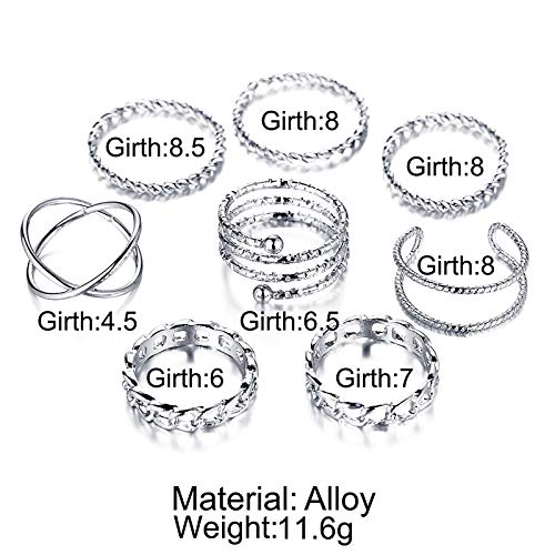 Bohemian Oxidised Rings Combo - Set of 8 Rings