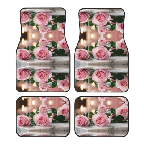 Tapis de voiture rose universel complet pour berline SUV et camionnette