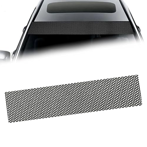 Yidcidu Car Windshield Tint Strip, 7.87" x 59" Window Sun Visor Strip Tint Film, Anti-Glare Car Windshield Banner Sticker, Sunproof One Way Privacy Film (Black #A)